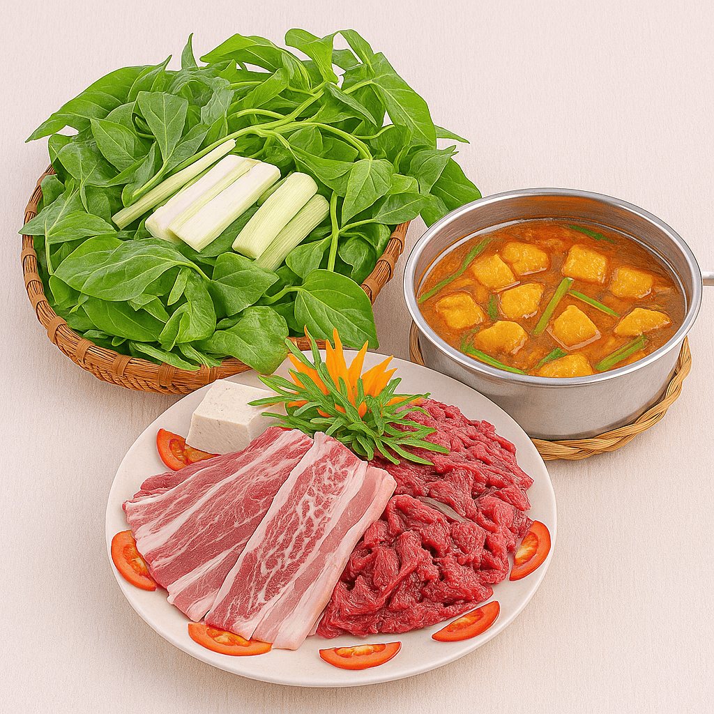 Lẩu riêu cua bắp bò ba chỉ