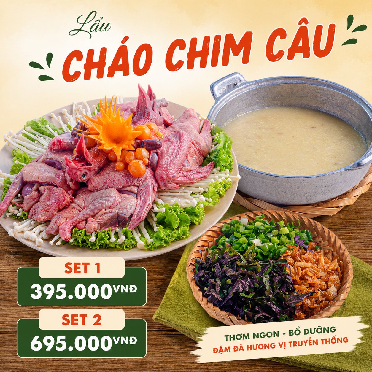 Lẩu cháo chim câu